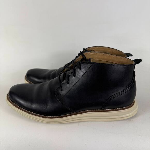 Cole Haan Grand OS Chukka Boots Men's 11 Black Leather Lace-Up Round Toe Ankle - Picture 5 of 10